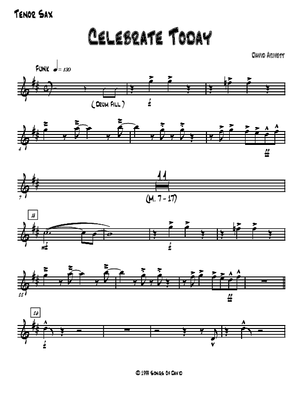 Celebrate Today Tenor Sax 2 (David Arivett)