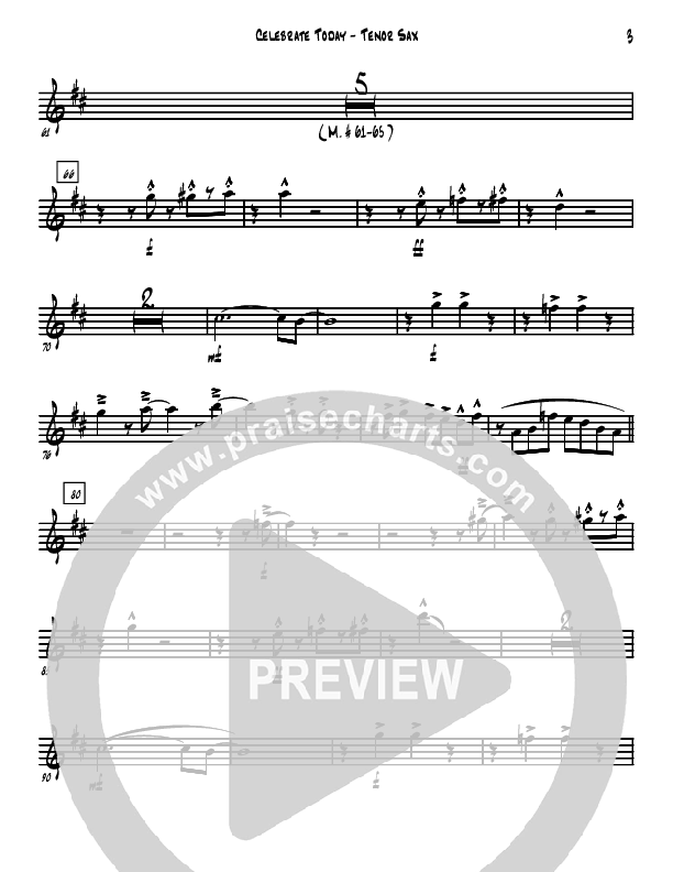 Celebrate Today Tenor Sax 2 (David Arivett)