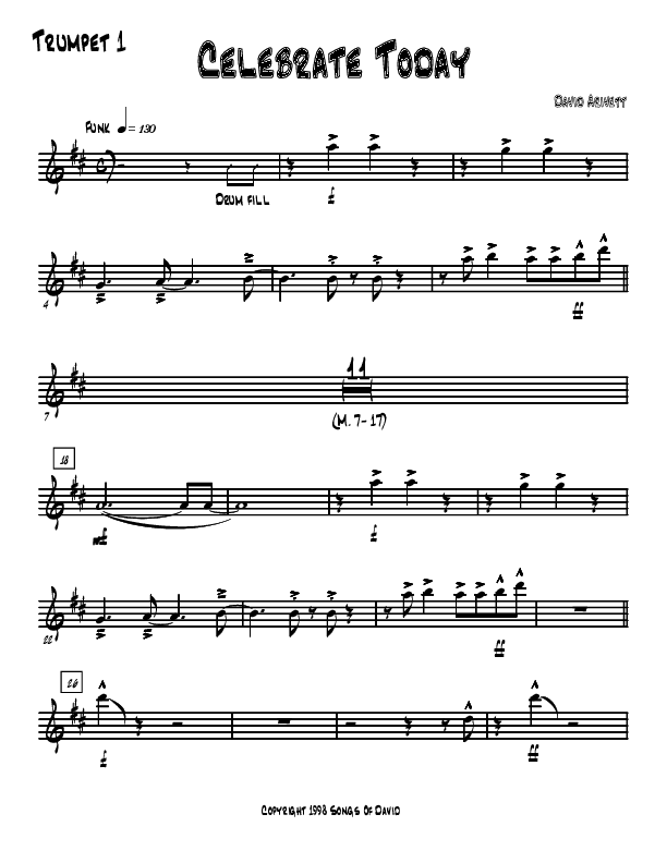 Celebrate Today Trumpet 1 (David Arivett)