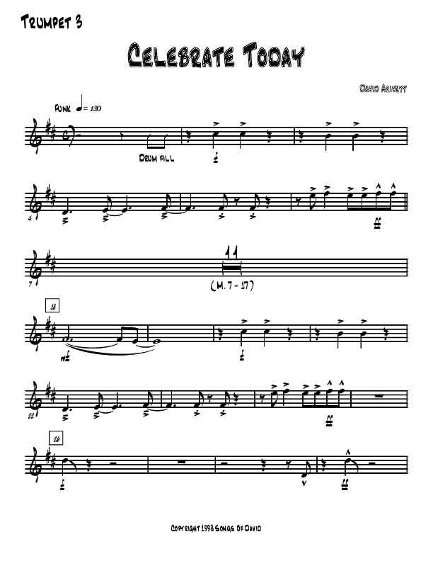 Celebrate Today Trumpet 3 (David Arivett)
