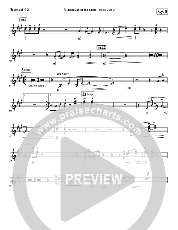 All Because Of The Cross Trumpet 1,2 (Paul Baloche)