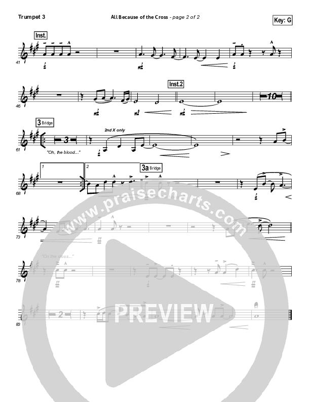 All Because Of The Cross Trumpet 3 (Paul Baloche)