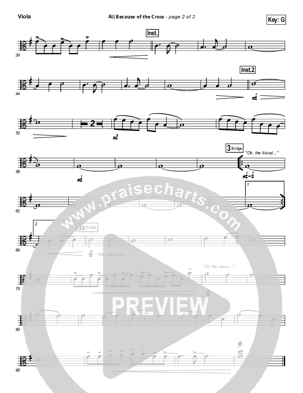 All Because Of The Cross Viola (Paul Baloche)