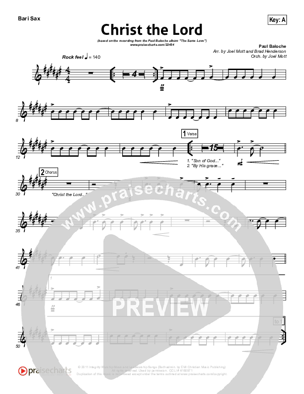 Christ The Lord Bari Sax (Paul Baloche)