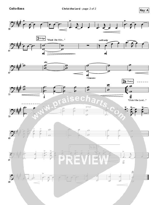 Christ The Lord Cello/Bass (Paul Baloche)