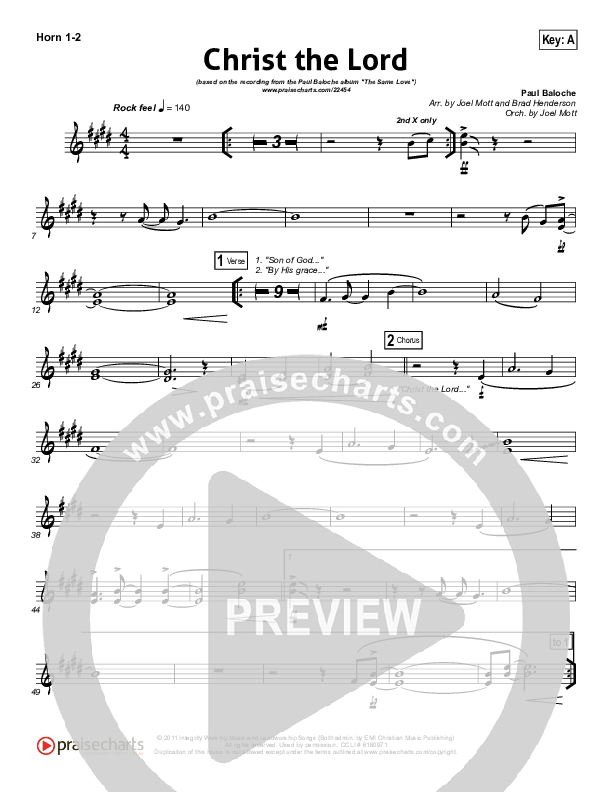 Christ The Lord French Horn 1/2 (Paul Baloche)