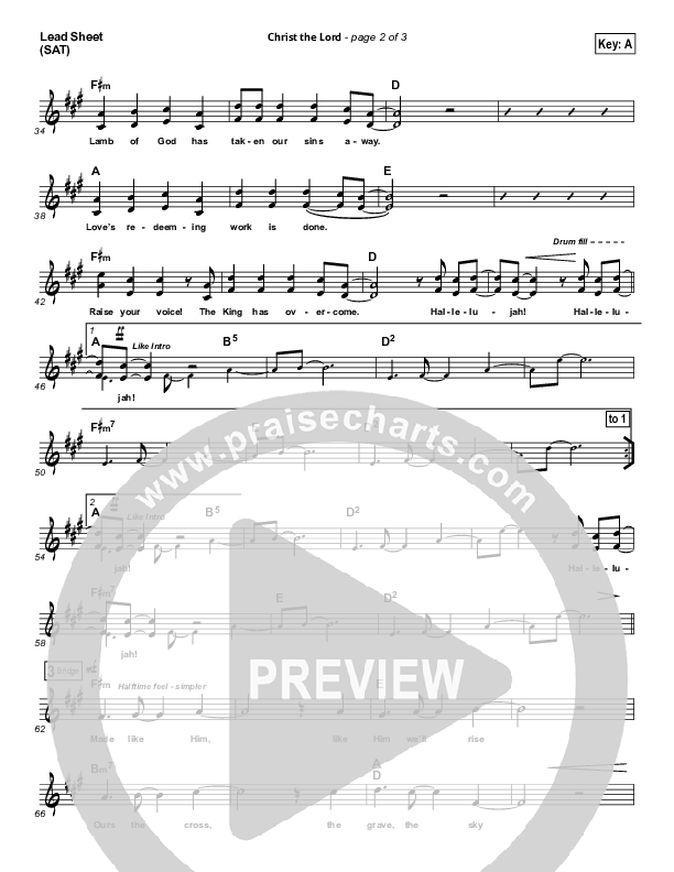 Christ The Lord Lead Sheet (SAT) (Paul Baloche)