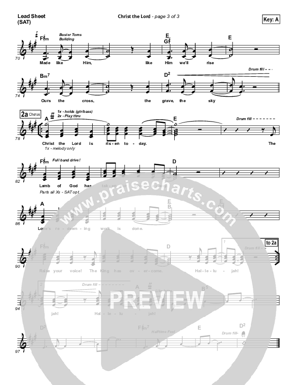 Christ The Lord Lead Sheet (SAT) (Paul Baloche)