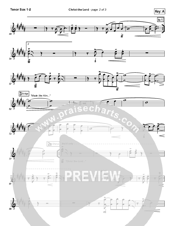 Christ The Lord Tenor Sax 1/2 (Paul Baloche)