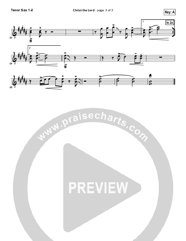 Christ The Lord Tenor Sax 1/2 (Paul Baloche)