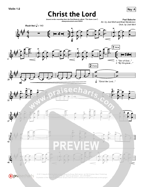 Christ The Lord Violin 1/2 (Paul Baloche)