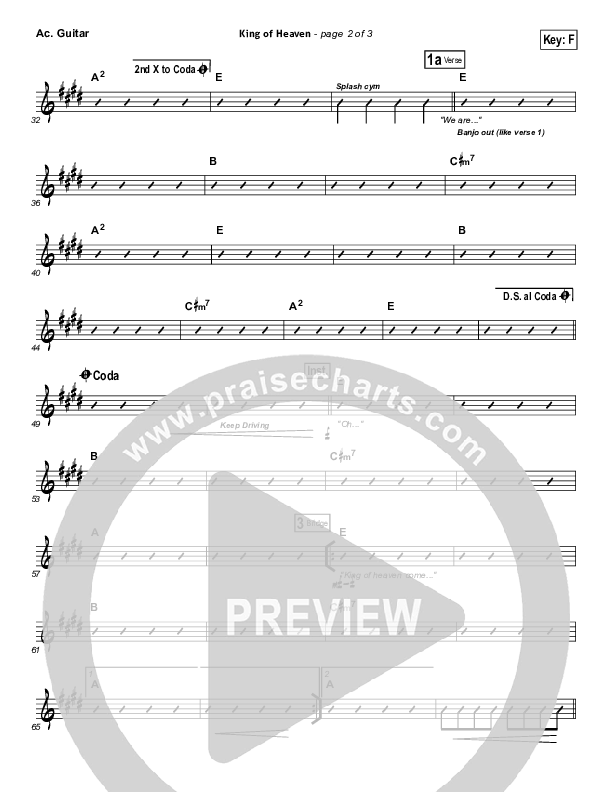 King Of Heaven Acoustic Guitar (Paul Baloche)