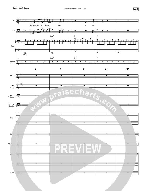 King Of Heaven Conductor's Score (Paul Baloche)