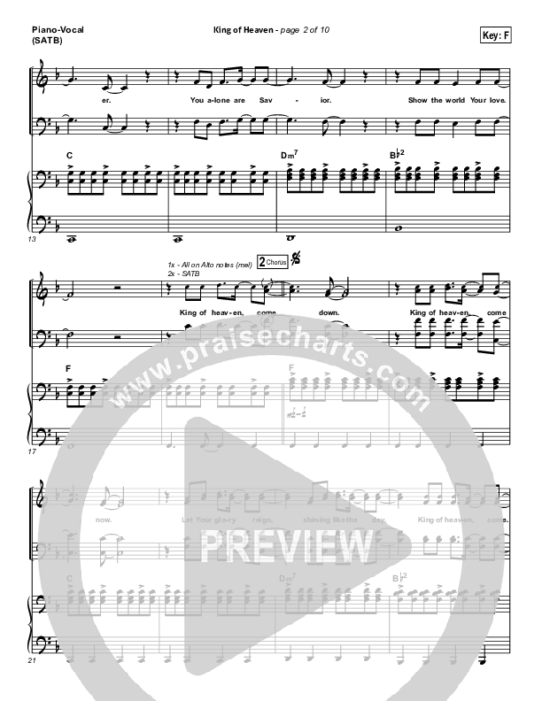 King Of Heaven Piano/Vocal Pack (Paul Baloche)