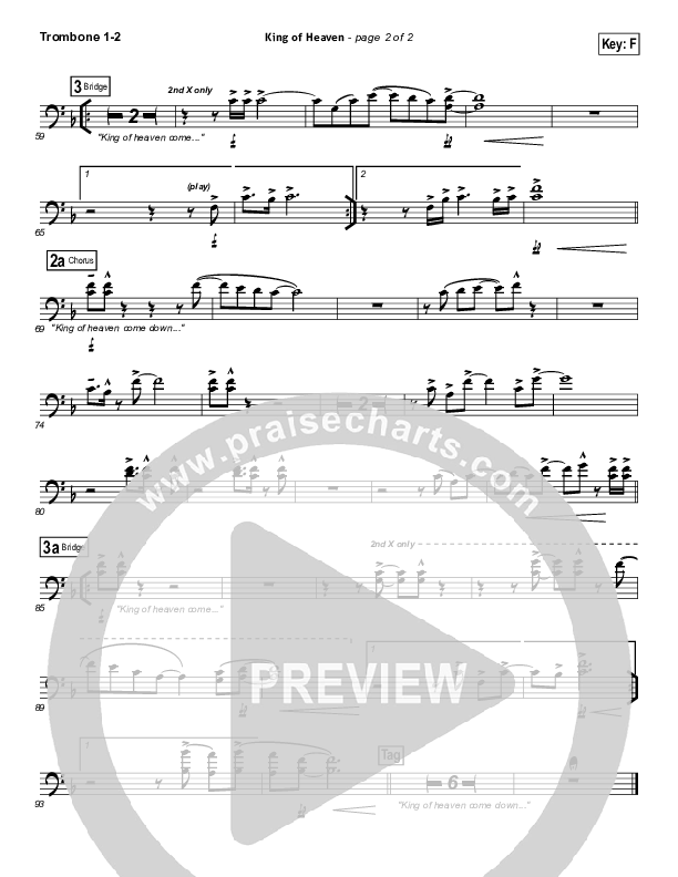 King Of Heaven Trombone 1/2 (Paul Baloche)
