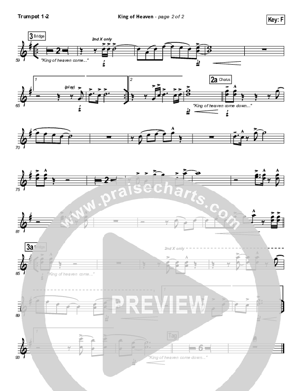 King Of Heaven Trumpet 1,2 (Paul Baloche)