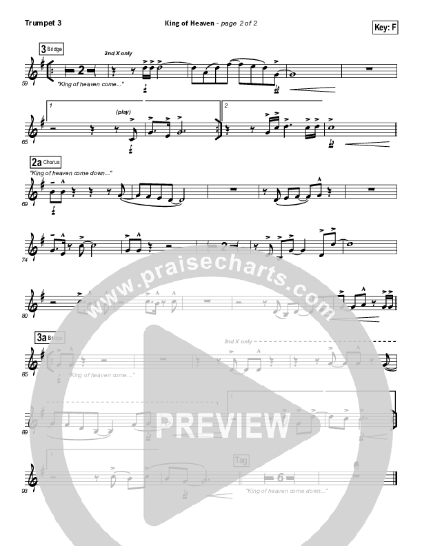 King Of Heaven Trumpet 3 (Paul Baloche)