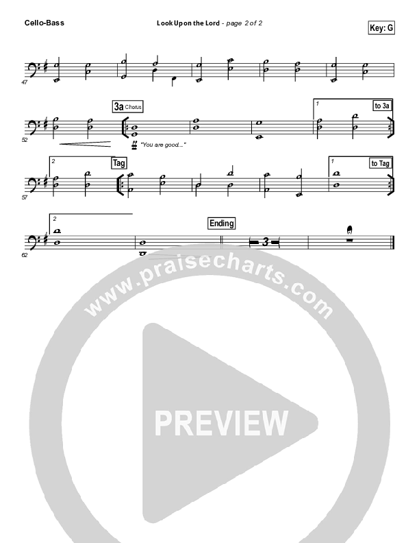 Look Upon The Lord Cello/Bass (Paul Baloche)