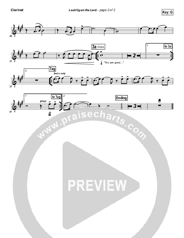 Look Upon The Lord Clarinet (Paul Baloche)