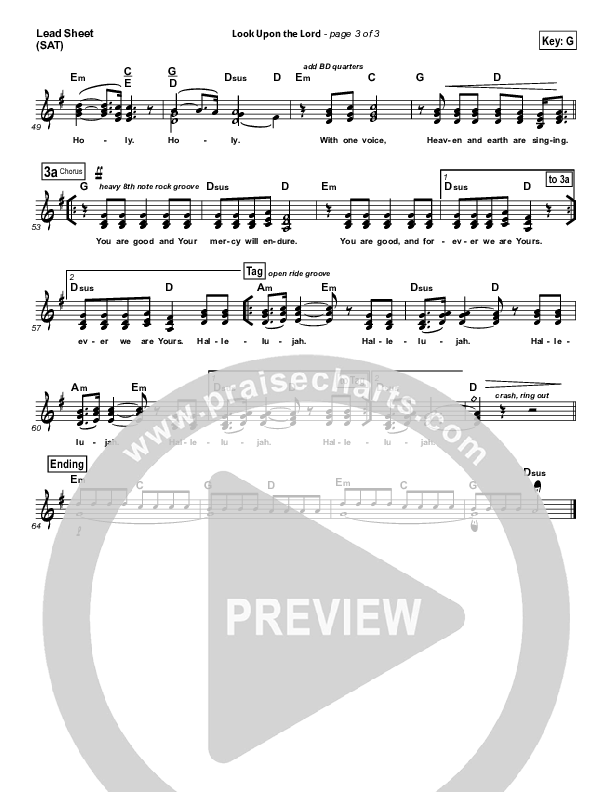 Look Upon The Lord Lead Sheet (SAT) (Paul Baloche)