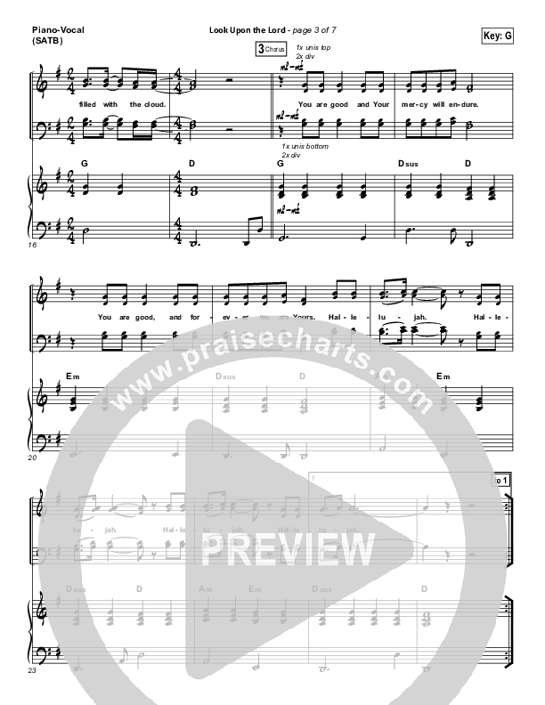 Look Upon The Lord Piano/Vocal (SATB) (Paul Baloche)