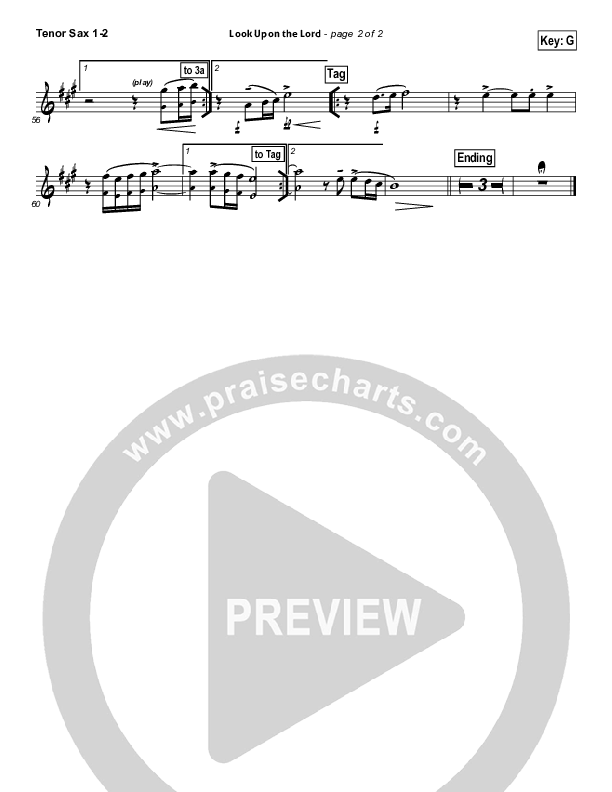 Look Upon The Lord Tenor Sax 1/2 (Paul Baloche)