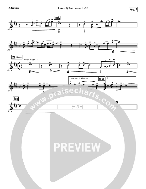 Loved By You Alto Sax (Paul Baloche)