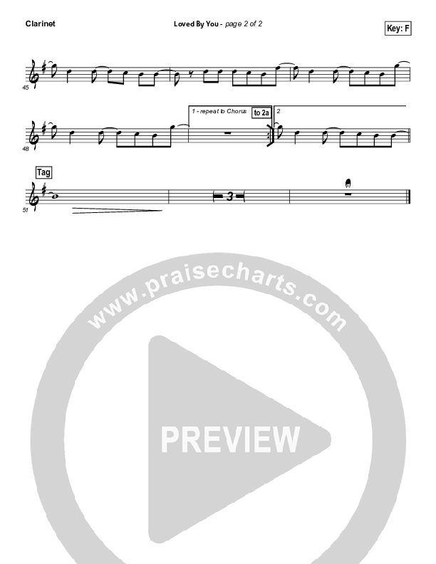 Loved By You Clarinet (Paul Baloche)