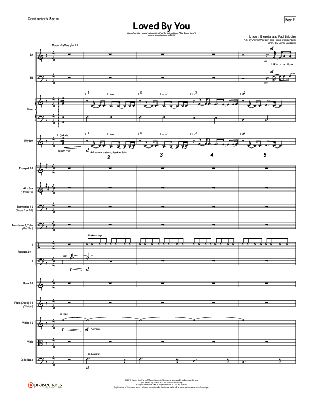 Loved By You Conductor's Score (Paul Baloche)