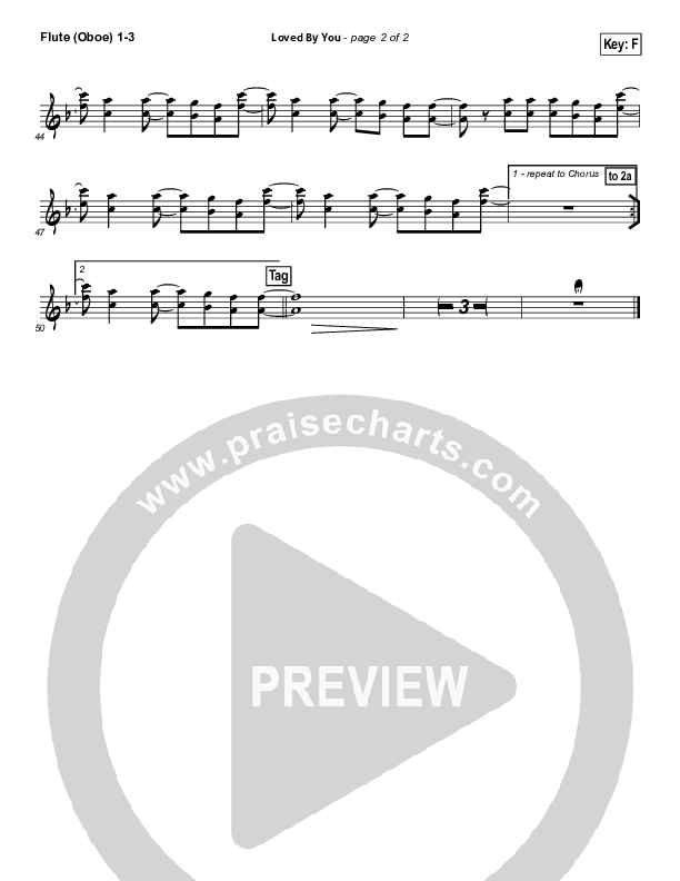 Loved By You Flute/Oboe 1/2/3 (Paul Baloche)