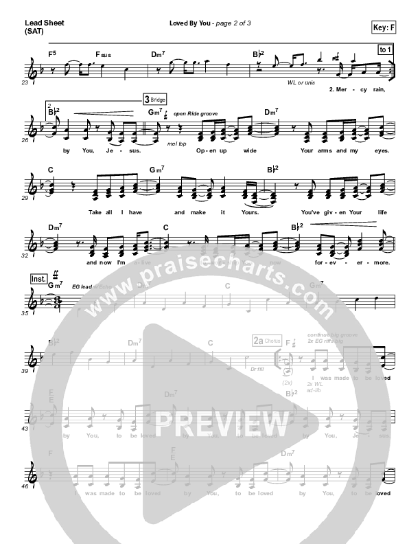 Loved By You Lead Sheet (Paul Baloche)