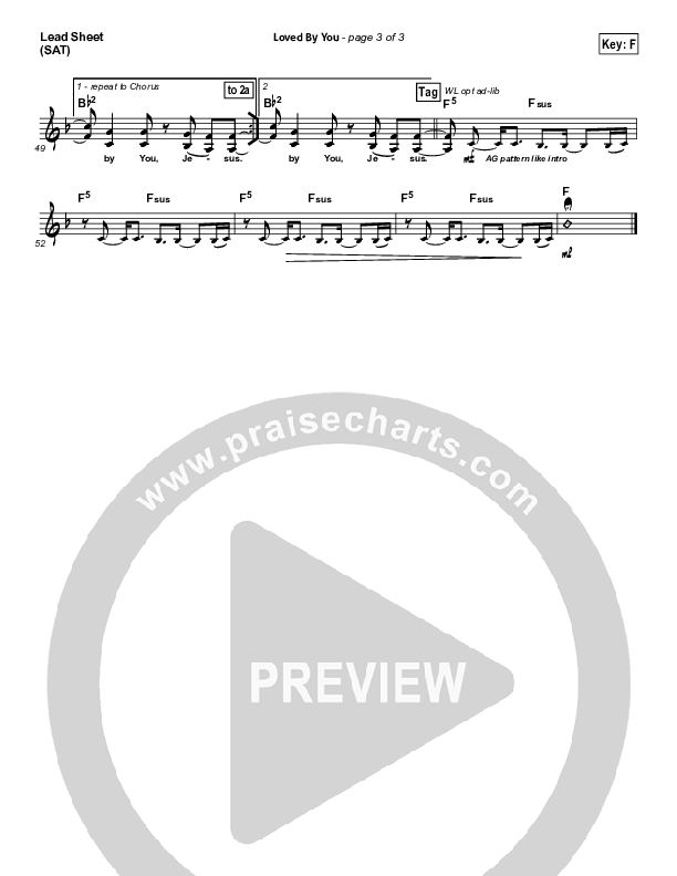 Loved By You Lead Sheet (Paul Baloche)