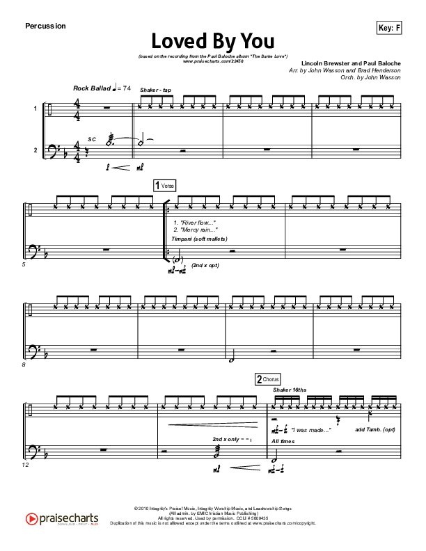 Loved By You Percussion (Paul Baloche)