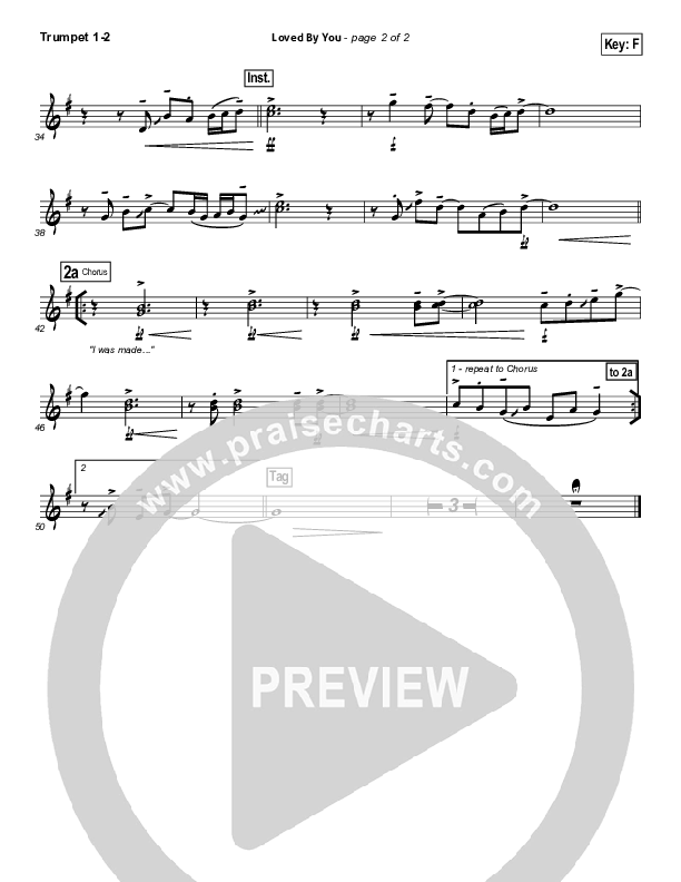 Loved By You Trumpet 1,2 (Paul Baloche)