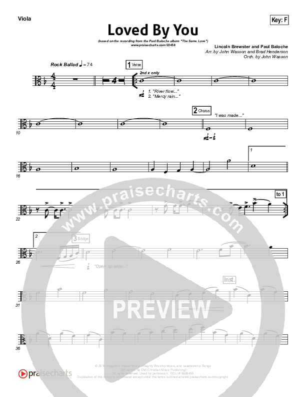 Loved By You Viola (Paul Baloche)