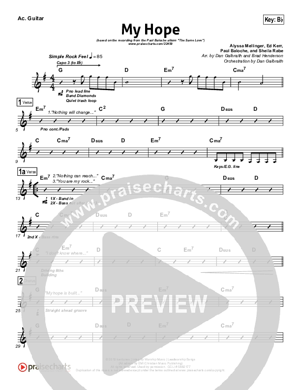 My Hope Rhythm Chart (Paul Baloche)