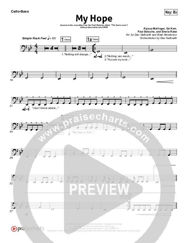 My Hope Cello/Bass (Paul Baloche)