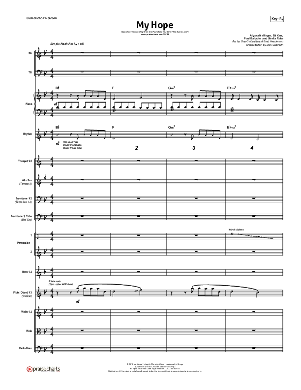 My Hope Conductor's Score (Paul Baloche)