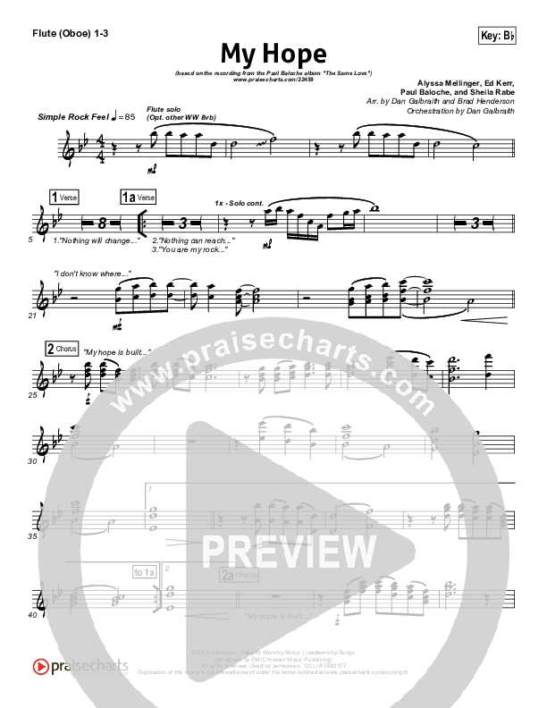 My Hope Flute/Oboe 1/2/3 (Paul Baloche)