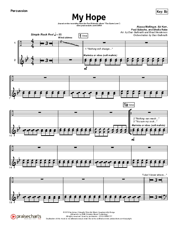 My Hope Percussion (Paul Baloche)