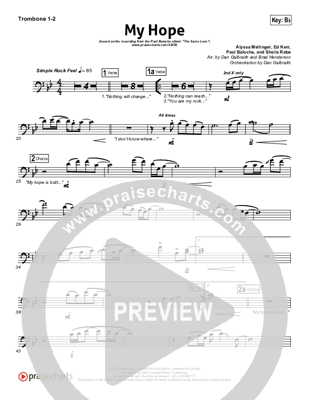 My Hope Trombone 1/2 (Paul Baloche)