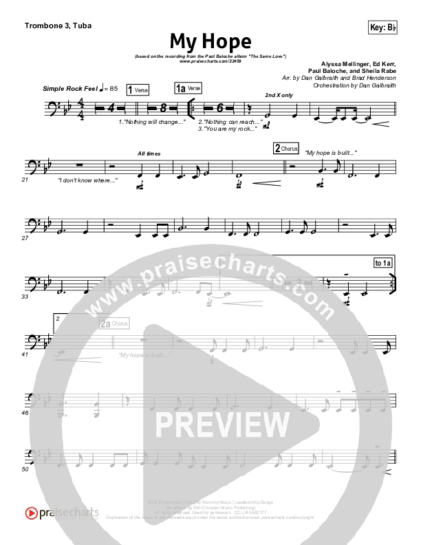 My Hope Trombone 3/Tuba (Paul Baloche)