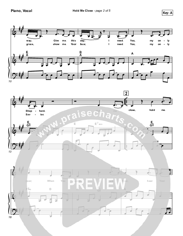 Hold Me Close Piano/Vocal (Twila Paris)