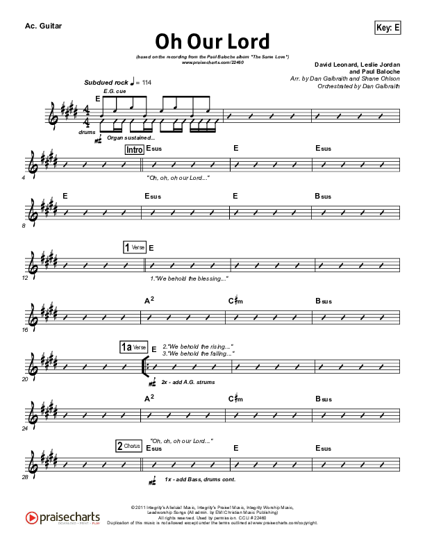 Oh Our Lord Acoustic Guitar (Paul Baloche)