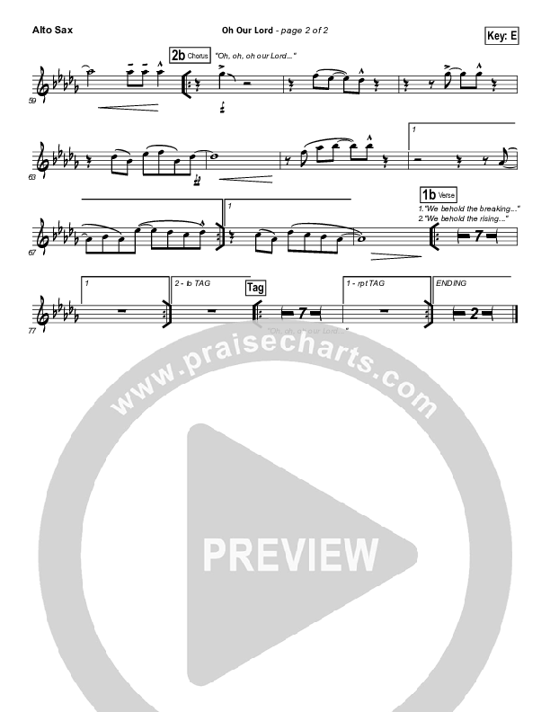 Oh Our Lord Alto Sax (Paul Baloche)