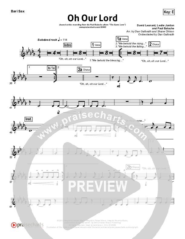 Oh Our Lord Bari Sax (Paul Baloche)