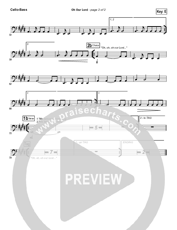 Oh Our Lord Cello/Bass (Paul Baloche)