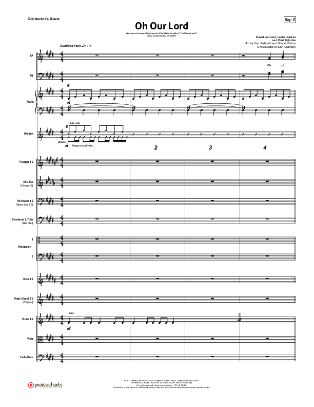 Oh Our Lord Conductor's Score (Paul Baloche)