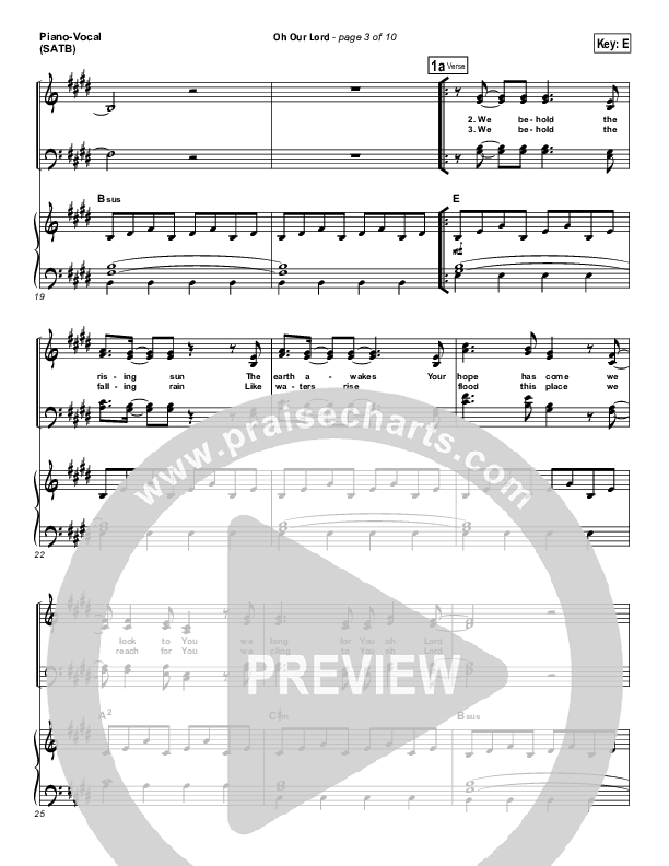 Oh Our Lord Piano/Vocal (SATB) (Paul Baloche)