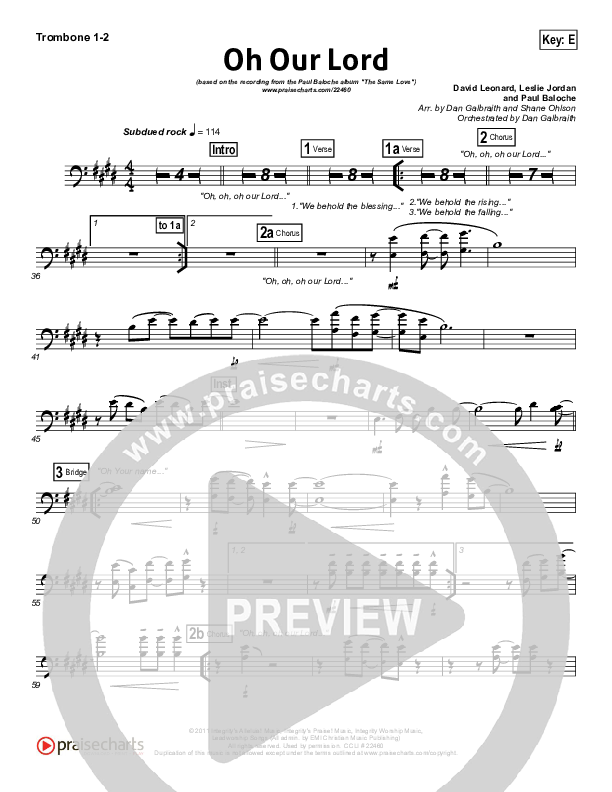 Oh Our Lord Trombone 1/2 (Paul Baloche)